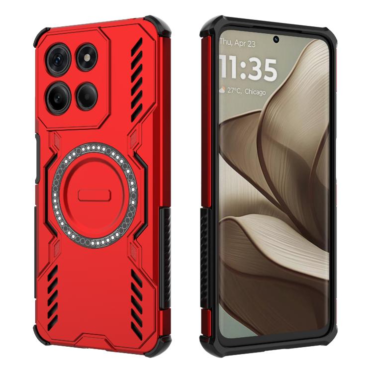 For Motorola Moto G15 4G Global Butterfly Armor MagSafe Magnetic Ring Shockproof Phone Case