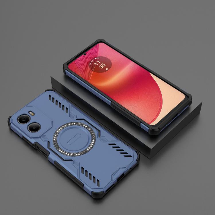 For Motorola Moto G05 4G Global Butterfly Armor MagSafe Magnetic Ring Shockproof Phone Case