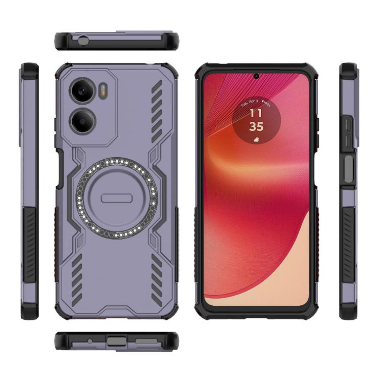 For Motorola Moto G05 4G Global Butterfly Armor MagSafe Magnetic Ring Shockproof Phone Case