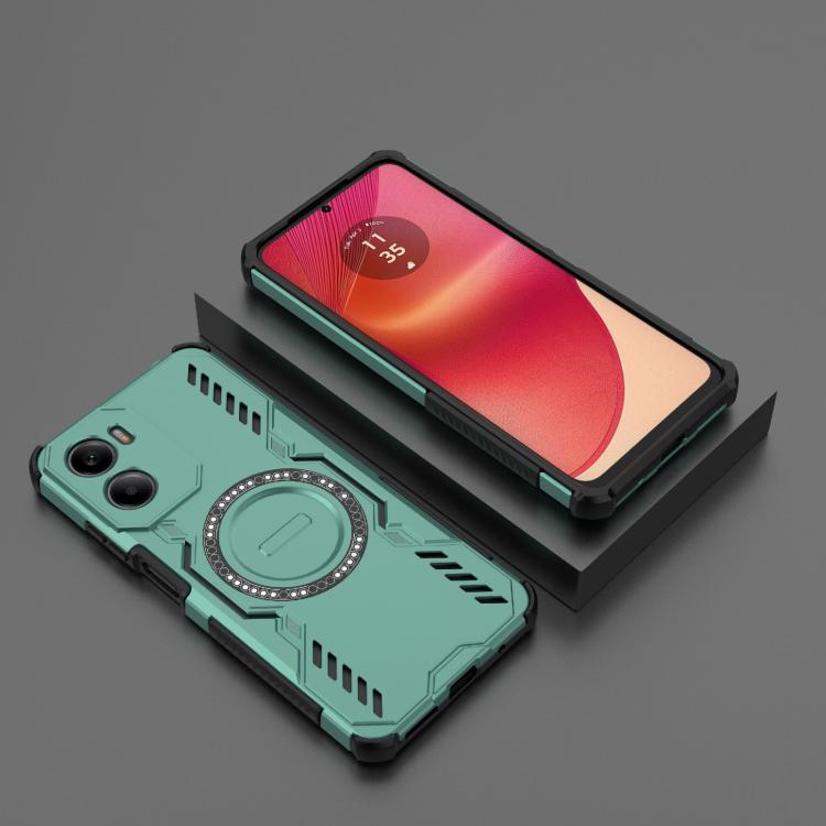For Motorola Moto G05 4G Global Butterfly Armor MagSafe Magnetic Ring Shockproof Phone Case