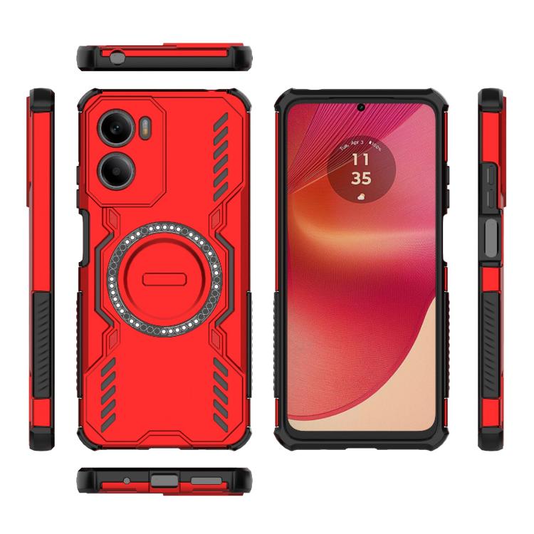 For Motorola Moto G05 4G Global Butterfly Armor MagSafe Magnetic Ring Shockproof Phone Case