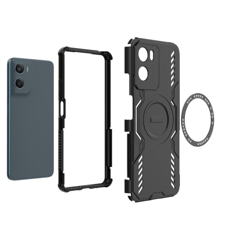 For Motorola Moto G06 4G Global Butterfly Armor MagSafe Magnetic Ring Shockproof Phone Case