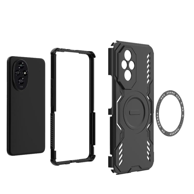 For Honor 200 5G Global Butterfly Armor MagSafe Magnetic Ring Shockproof Phone Case