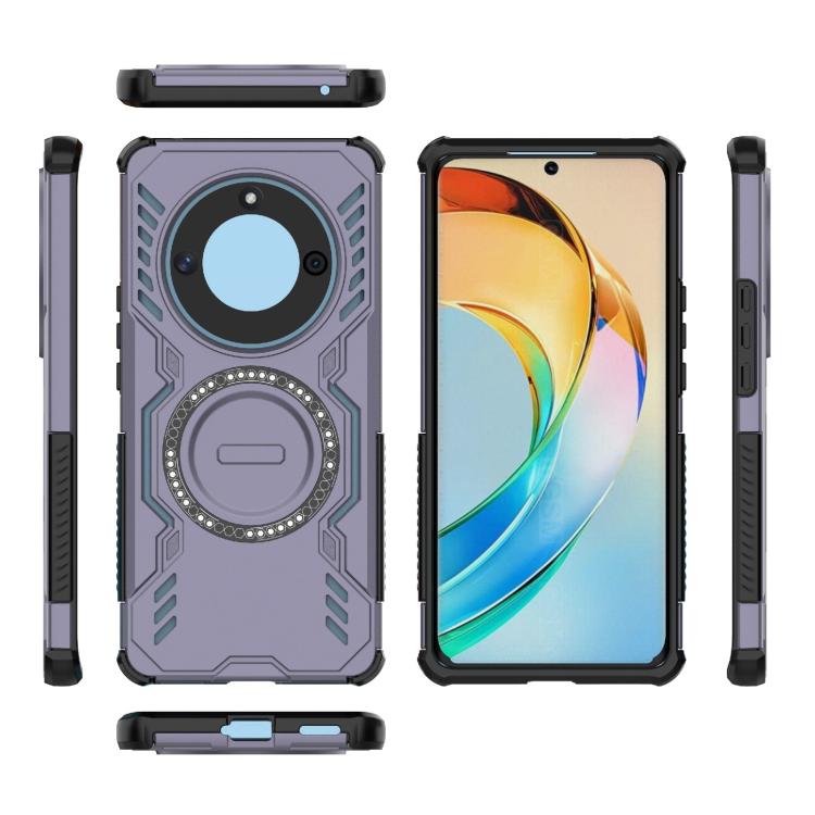 For Honor X50 5G Butterfly Armor MagSafe Magnetic Ring Shockproof Phone Case