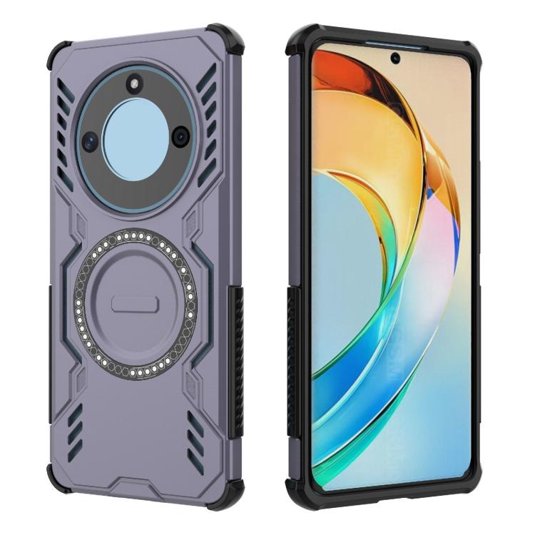 For Honor X50 5G Butterfly Armor MagSafe Magnetic Ring Shockproof Phone Case