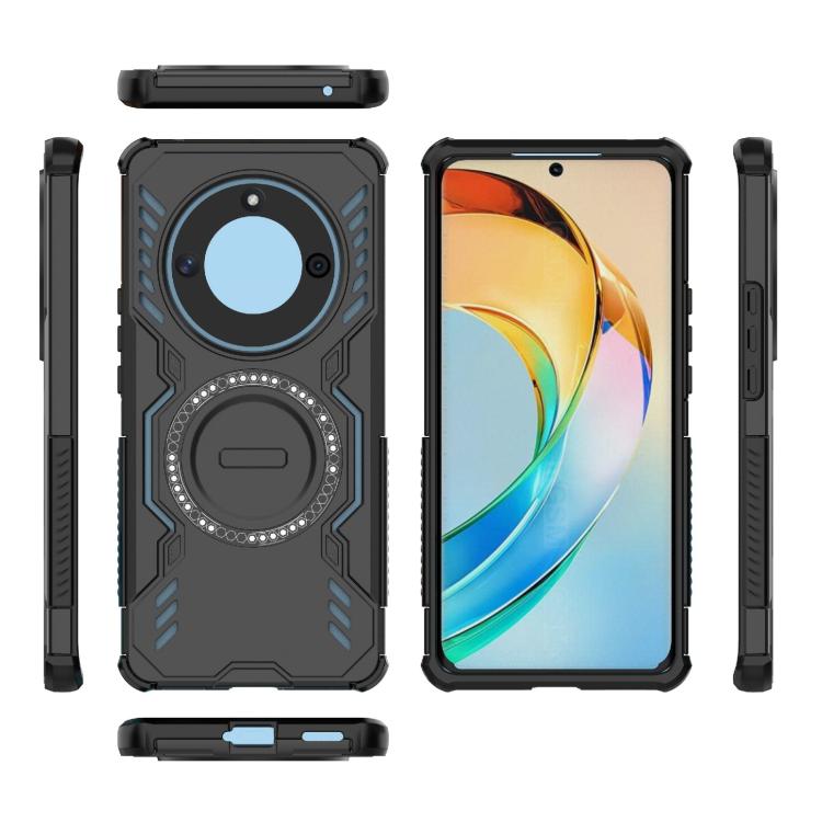 For Honor X50 5G Butterfly Armor MagSafe Magnetic Ring Shockproof Phone Case