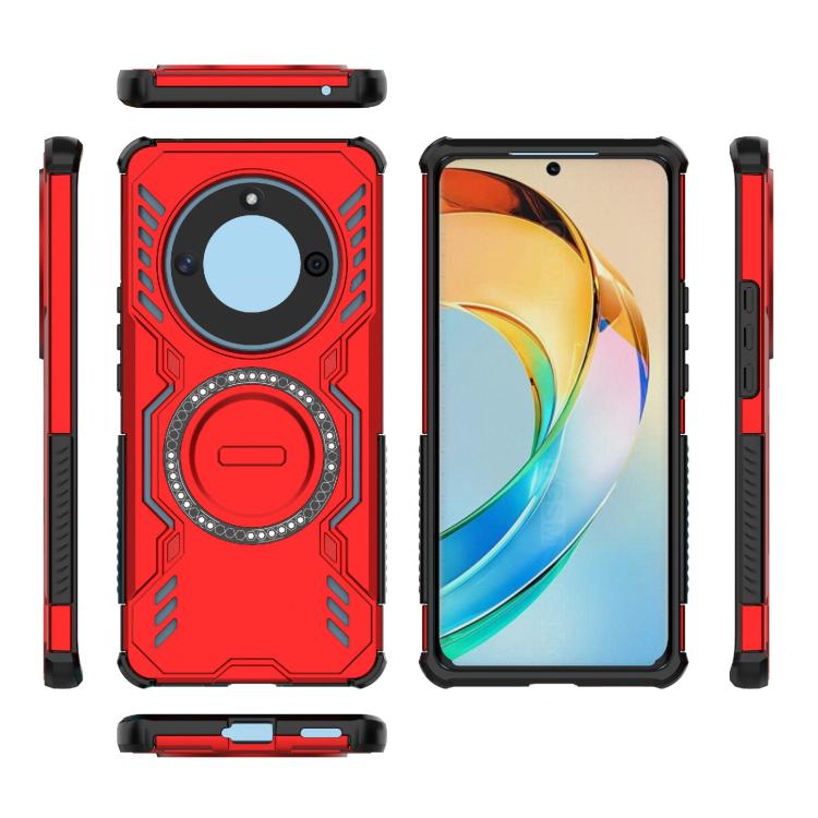 For Honor X50 5G Butterfly Armor MagSafe Magnetic Ring Shockproof Phone Case