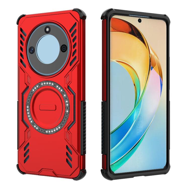 For Honor X50 5G Butterfly Armor MagSafe Magnetic Ring Shockproof Phone Case