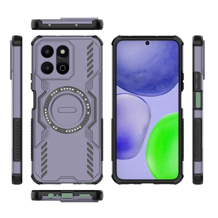 For Honor X7c 4G Global Butterfly Armor MagSafe Magnetic Ring Shockproof Phone Case
