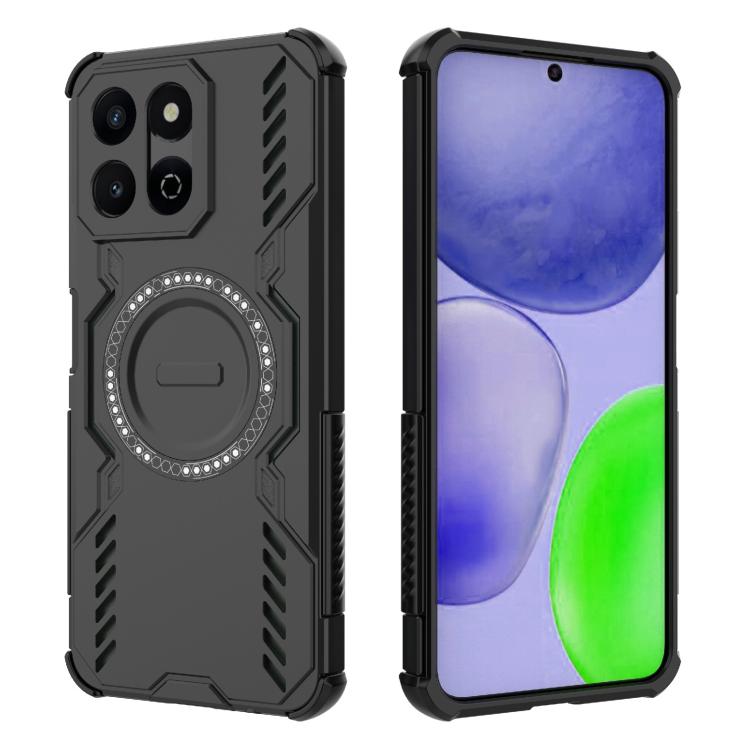 For Honor X7c 4G Global Butterfly Armor MagSafe Magnetic Ring Shockproof Phone Case