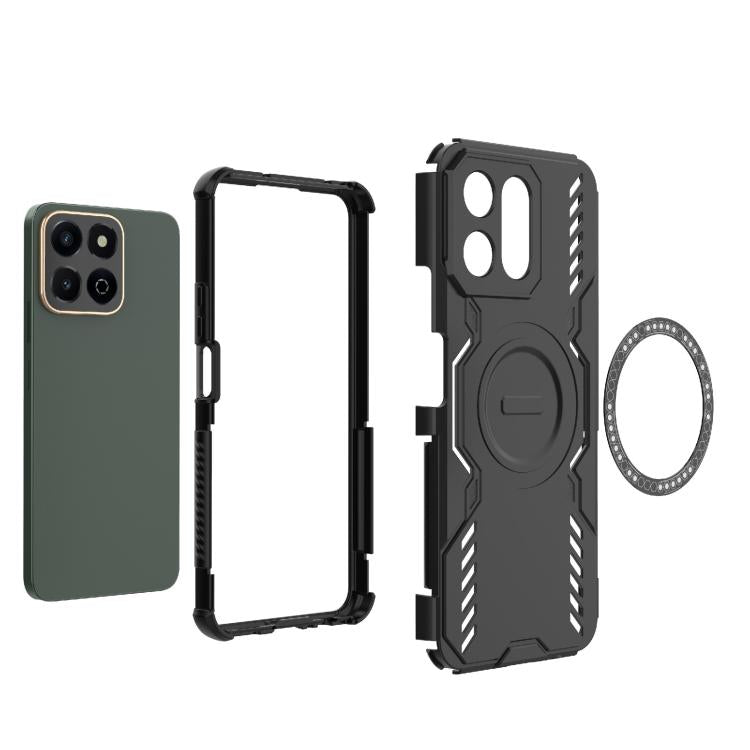 For Honor X7c 4G Global Butterfly Armor MagSafe Magnetic Ring Shockproof Phone Case