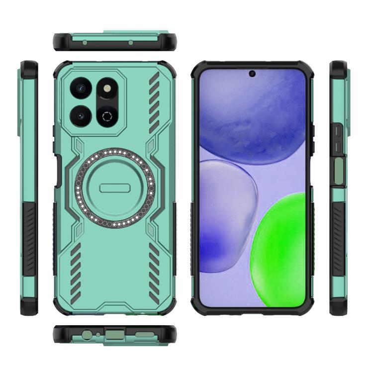 For Honor X7c 4G Global Butterfly Armor MagSafe Magnetic Ring Shockproof Phone Case
