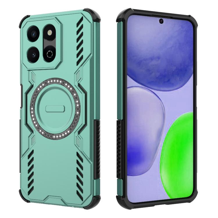 For Honor X7c 4G Global Butterfly Armor MagSafe Magnetic Ring Shockproof Phone Case