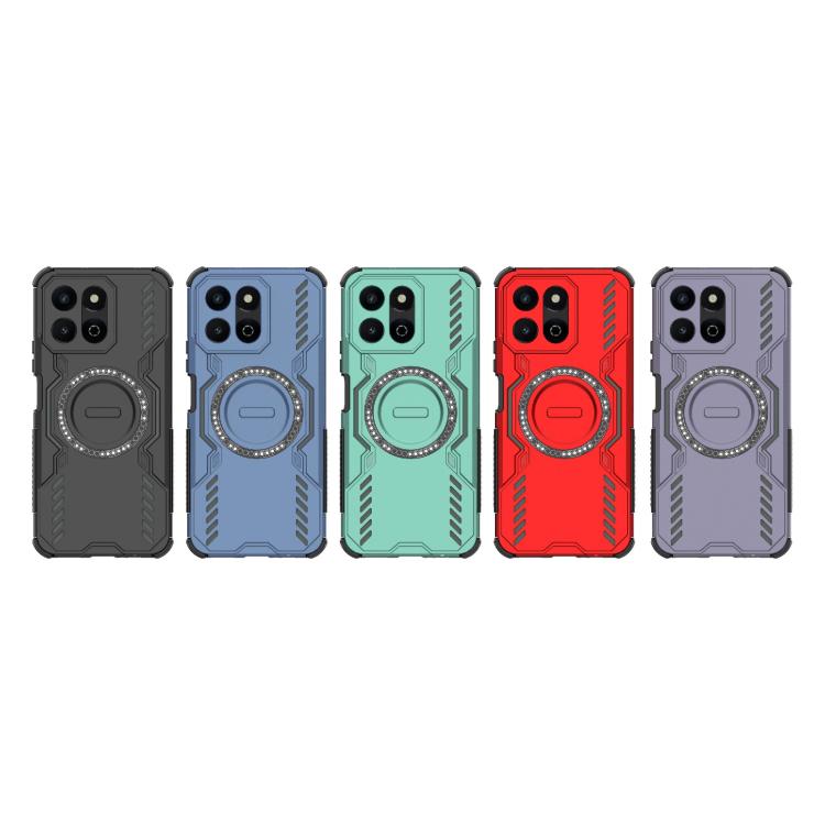 For Honor X7c 4G Global Butterfly Armor MagSafe Magnetic Ring Shockproof Phone Case