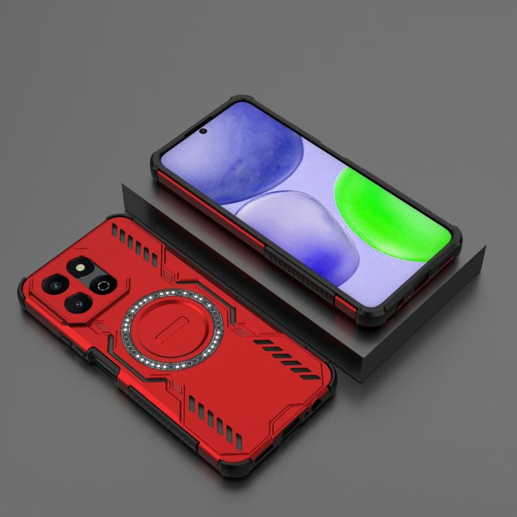 For Honor X7c 4G Global Butterfly Armor MagSafe Magnetic Ring Shockproof Phone Case