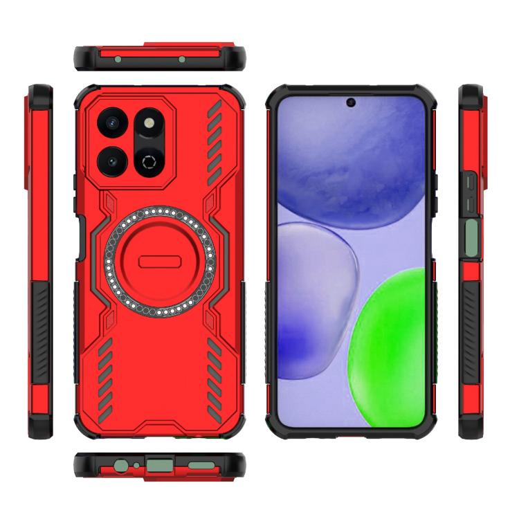 For Honor X7c 4G Global Butterfly Armor MagSafe Magnetic Ring Shockproof Phone Case