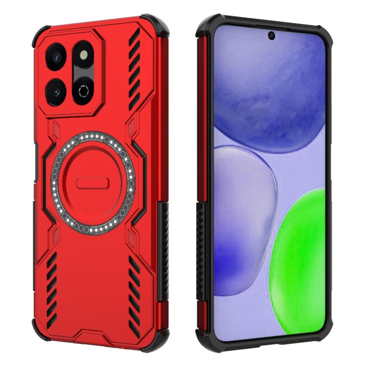 For Honor X7c 4G Global Butterfly Armor MagSafe Magnetic Ring Shockproof Phone Case