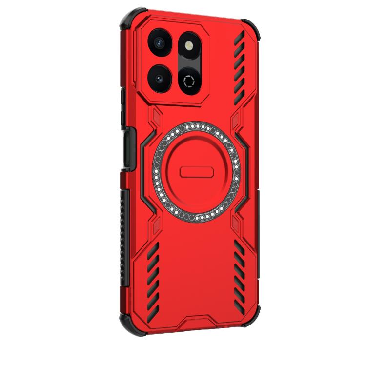 For Honor X7c 4G Global Butterfly Armor MagSafe Magnetic Ring Shockproof Phone Case