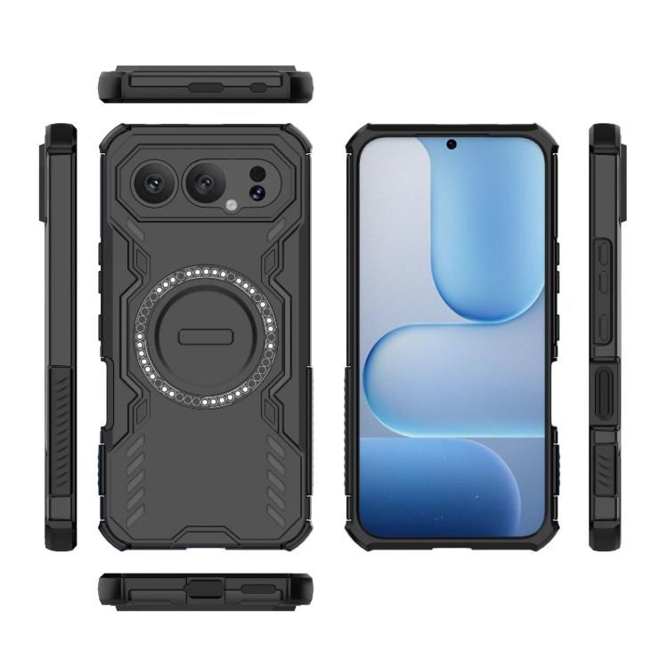 For Honor 500 Pro 5G Global 155.8mm Butterfly Armor MagSafe Magnetic Ring Shockproof Phone Case