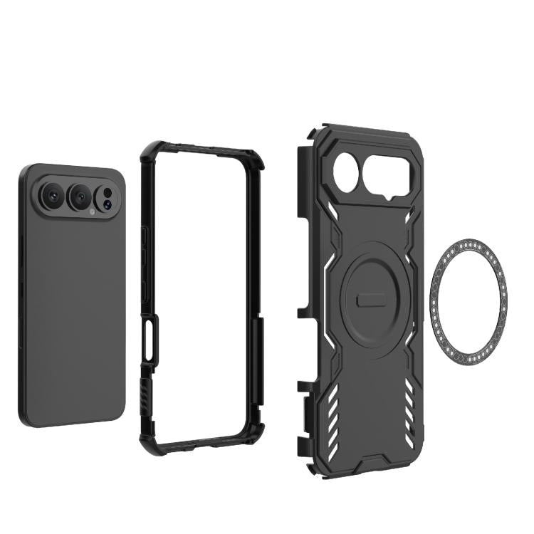 For Honor 500 Pro 5G Global 155.8mm Butterfly Armor MagSafe Magnetic Ring Shockproof Phone Case