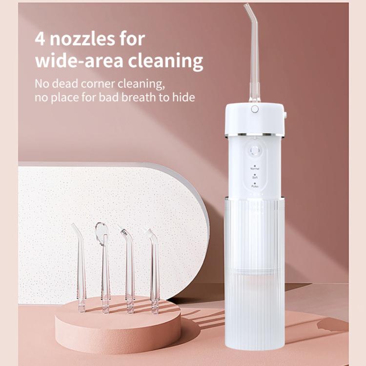 WF-B309 Retractable Electric Water Flosser Portable Oral Irrigator, 190ml Water Tank - White