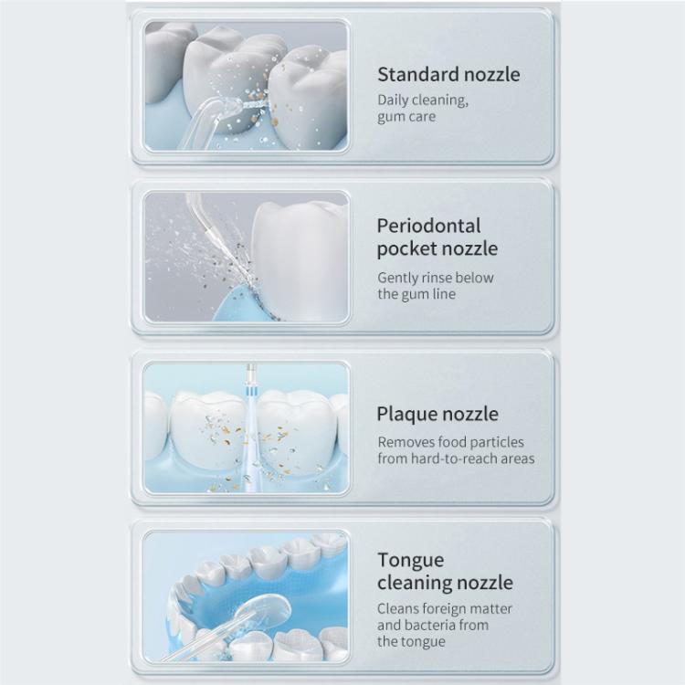 WF-B309 Retractable Electric Water Flosser Portable Oral Irrigator, 190ml Water Tank - White