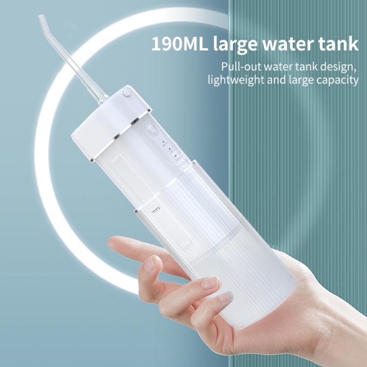 WF-B309 Retractable Electric Water Flosser Portable Oral Irrigator, 190ml Water Tank - White