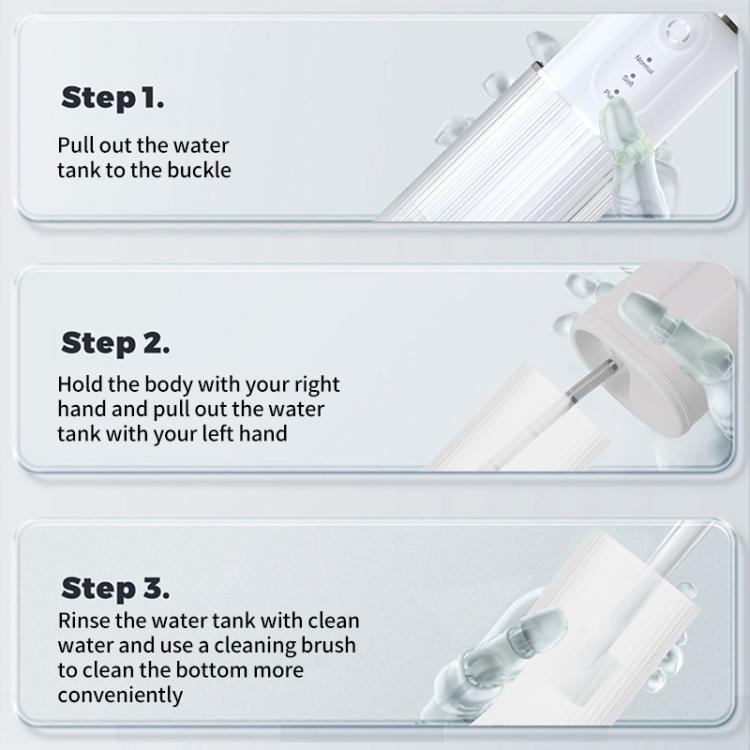 WF-B309 Retractable Electric Water Flosser Portable Oral Irrigator, 190ml Water Tank - White