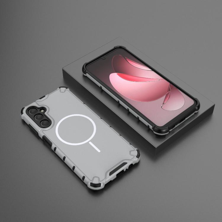 For Samsung Galaxy A14 4G / 5G Grating Solid Color MagSafe Magnetic Phone Case