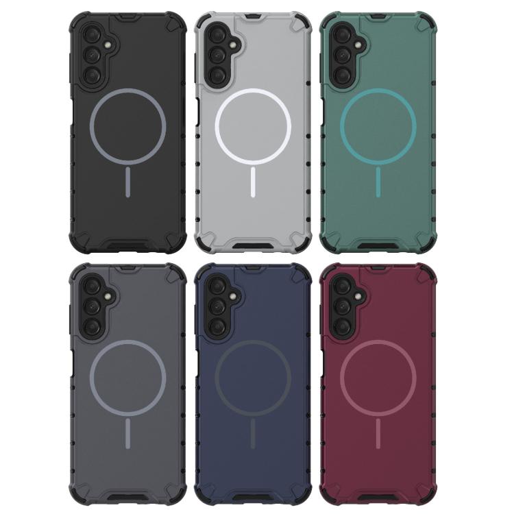 For Samsung Galaxy A14 4G / 5G Grating Solid Color MagSafe Magnetic Phone Case