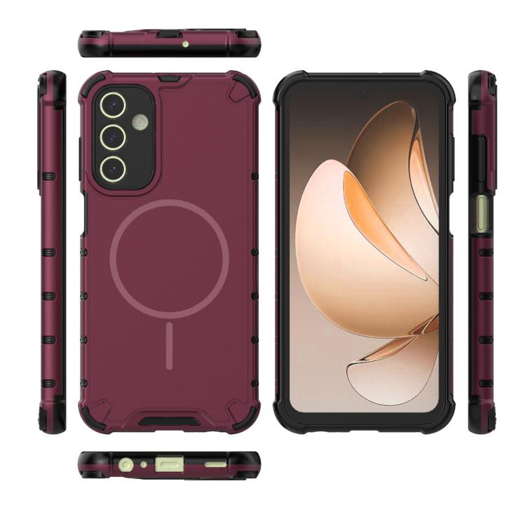 For Samsung Galaxy A15 4G / 5G Grating Solid Color MagSafe Magnetic Phone Case