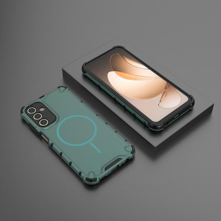 For Samsung Galaxy A15 4G / 5G Grating Solid Color MagSafe Magnetic Phone Case
