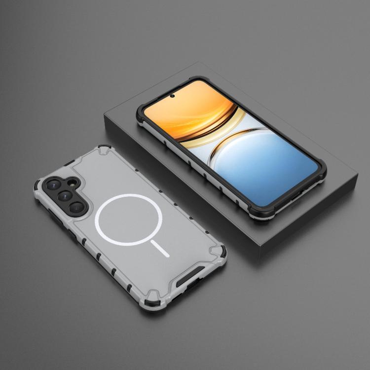 For Samsung Galaxy A55 5G Grating Solid Color MagSafe Magnetic Phone Case