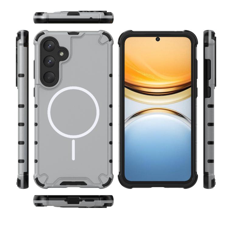 For Samsung Galaxy A55 5G Grating Solid Color MagSafe Magnetic Phone Case