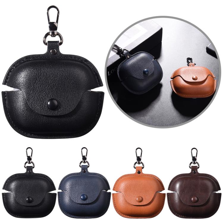 For Beats Powerbeats Pro 2 Business Leather Bluetooth Earphone Protective Case with Hook