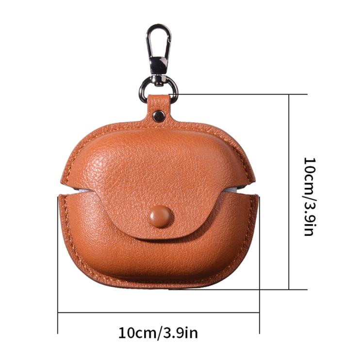 For Beats Powerbeats Pro 2 Business Leather Bluetooth Earphone Protective Case with Hook