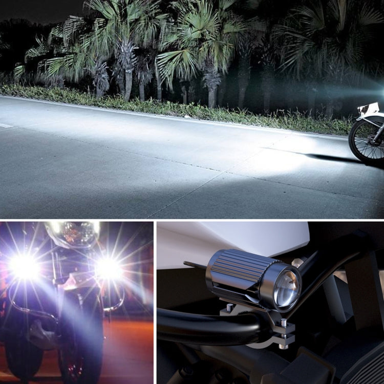 CS-1123A1 Motorcycle Electric Car Universal External LED Three-color Headlights Lens Spotlight, Handlebar Version