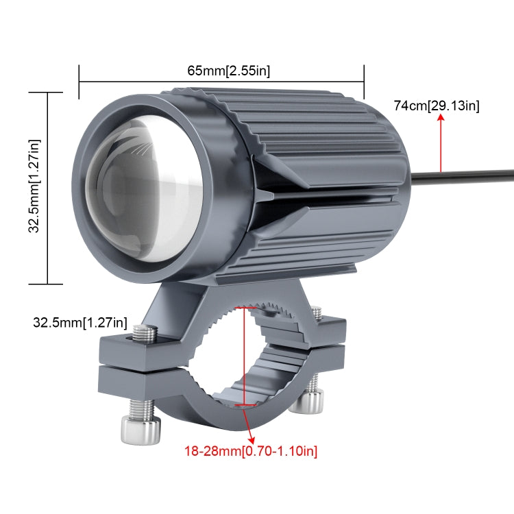 CS-1123A1 Motorcycle Electric Car Universal External LED Three-color Headlights Lens Spotlight, Handlebar Version