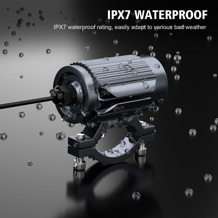 CS-1123A1 Motorcycle Electric Car Universal External LED Three-color Headlights Lens Spotlight, Handlebar Version