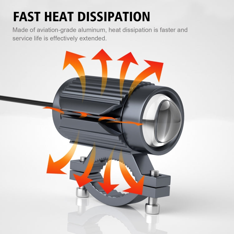 CS-1123A1 Motorcycle Electric Car Universal External LED Three-color Headlights Lens Spotlight, Handlebar Version