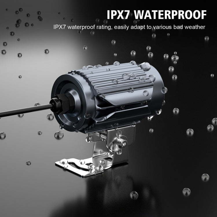 CS-1123B1 Motorcycle Electric Car Universal External LED Three-color Headlights Lens Spotlight, Rearview Mirror Version