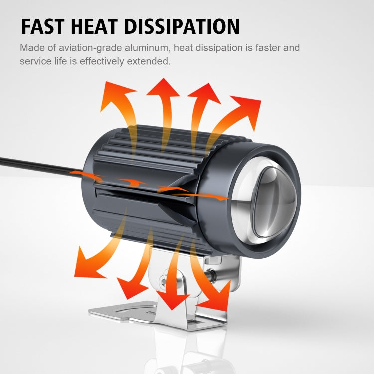 CS-1123B1 Motorcycle Electric Car Universal External LED Three-color Headlights Lens Spotlight, Rearview Mirror Version