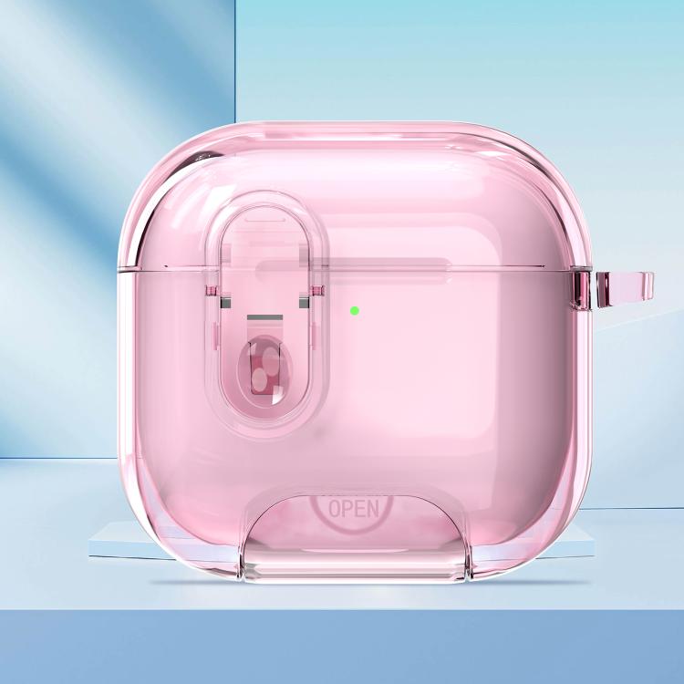 For AirPods Pro / Pro 2 Clear Armor Security Lock Wireless Earphones Case with Hook & Holder