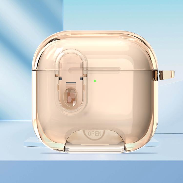 For AirPods Pro / Pro 2 Clear Armor Security Lock Wireless Earphones Case with Hook & Holder