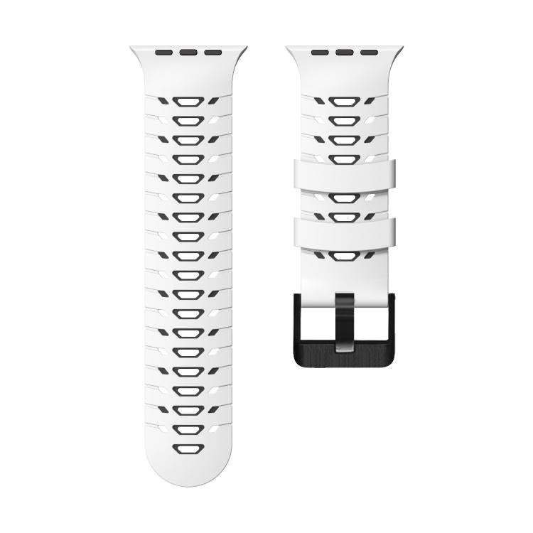 For Apple Watch 46mm / 49mm / 45mm / 44mm Trapezoid Two Color Silicone Watch Band