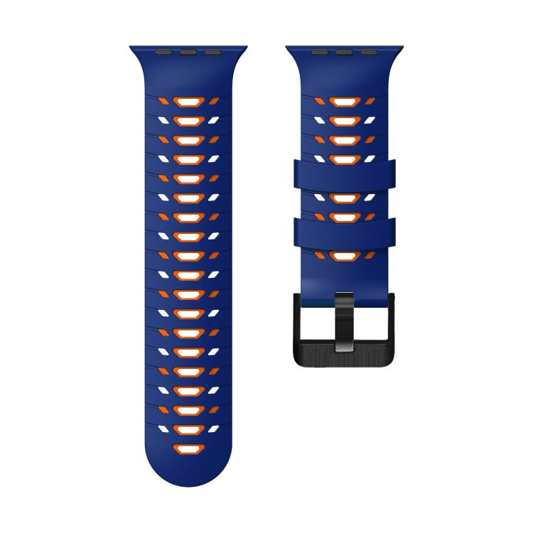 For Apple Watch 46mm / 49mm / 45mm / 44mm Trapezoid Two Color Silicone Watch Band