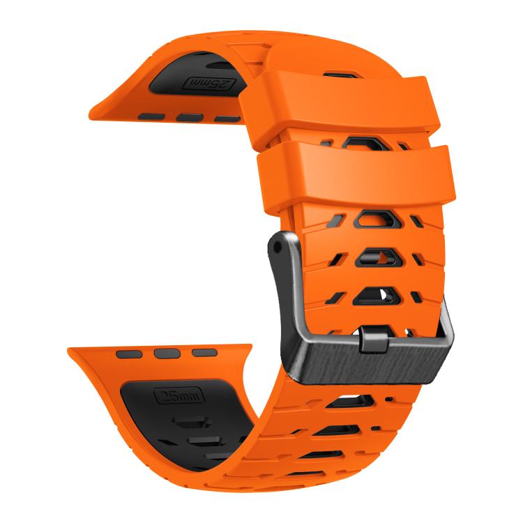 For Apple Watch 46mm / 49mm / 45mm / 44mm Trapezoid Two Color Silicone Watch Band