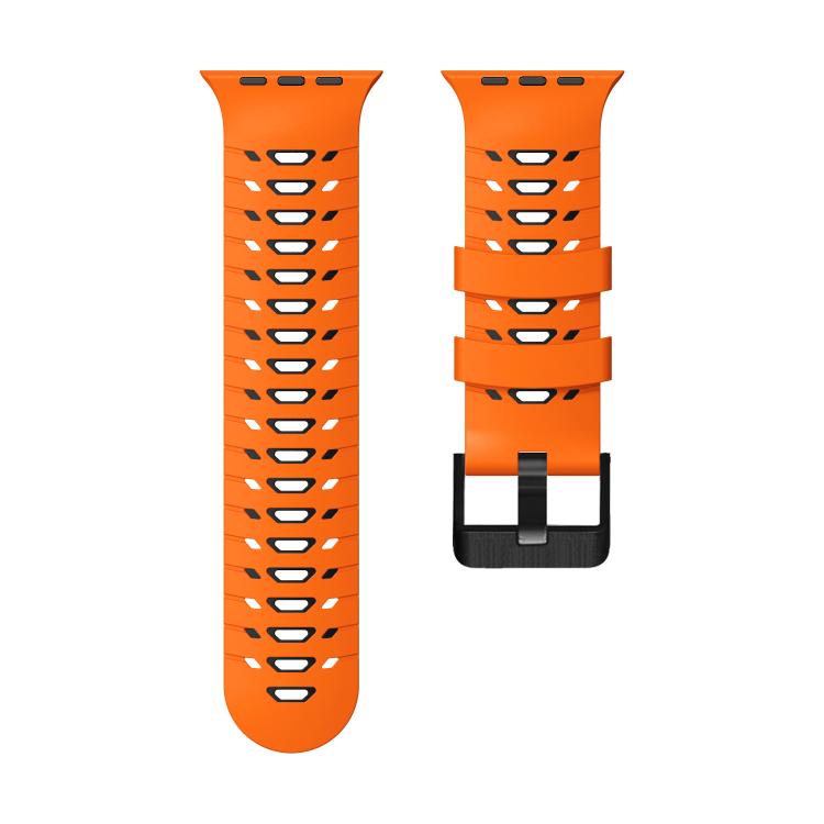 For Apple Watch 46mm / 49mm / 45mm / 44mm Trapezoid Two Color Silicone Watch Band
