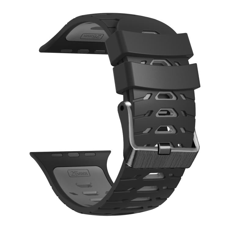 For Apple Watch 46mm / 49mm / 45mm / 44mm Trapezoid Two Color Silicone Watch Band