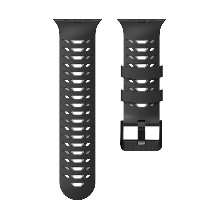 For Apple Watch 46mm / 49mm / 45mm / 44mm Trapezoid Two Color Silicone Watch Band
